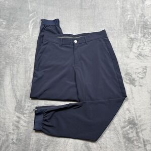 Primo Pants Mens 30 Short Blue Golf Jogger Stretch Zip Ankle Cuff Tapered Leg